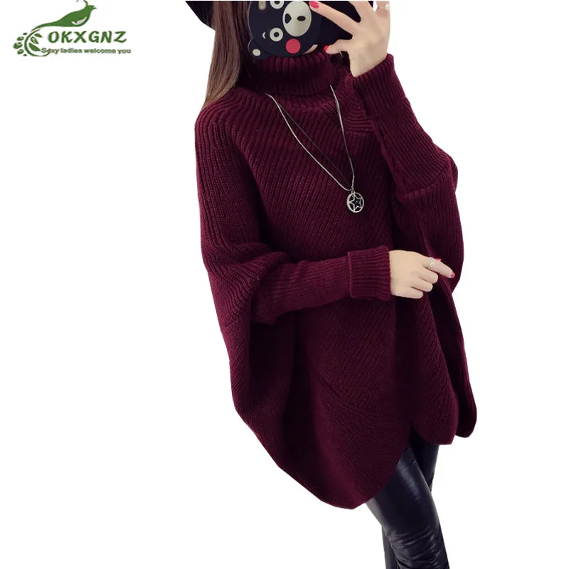 Women high collar casual knitted sweater 2019 autumn winter new loose bat sleeve coat Tops warm Elasticity sweater Female OKXGNZ
Women high collar casual knitted sweater 2019 autumn winter new loose bat sleeve coat Tops warm Elasticity sweater Female OKXGNZ