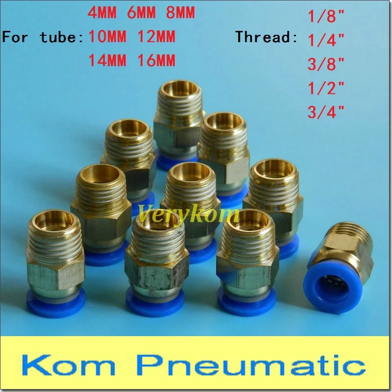 10X Verykom Pneumatic Male Straight Air Fittings 6mm 8mm 10mm Tube Push In 1/8" 1/4" 3/8" 1/2" bsp Quick Connector PC 6-02 8-02
10X Verykom Pneumatic Male Straight Air Fittings 6mm 8mm 10mm Tube Push In 1/8" 1/4" 3/8" 1/2" bsp Quick Connector PC 6-02 8-02