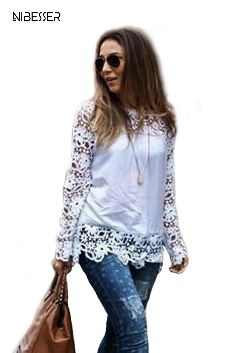 NIBESSER 2019 Women charming Lace Blouses Long Sleeve Lace Floral Hollow out Shirt Pullover Casual Ladies Tops Plus Size 7XL
NIBESSER 2019 Women charming Lace Blouses Long Sleeve Lace Floral Hollow out Shirt Pullover Casual Ladies Tops Plus Size 7XL