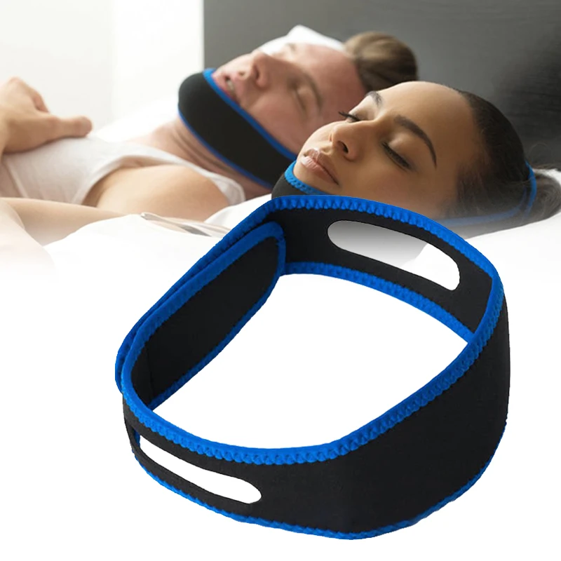 Image Anti Snore Device Stopper Snoring Chin Strap Care Sleep Stop Snoring Belt Jaw Supporter Solution Sleeping Products for Man Women