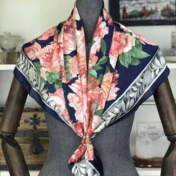 Spring Autumn blue Beige Silk Scarf Shawl Women Fashion Chinese Roses Design Winter Large Square Satin Scarves hijab Scarf
Spring Autumn blue Beige Silk Scarf Shawl Women Fashion Chinese Roses Design Winter Large Square Satin Scarves hijab Scarf