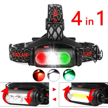 4 IN 1 Headlamp USB Rechargeable T6 HEADLIGHT COB Head Light Red Green White Light WATERPROOF hunting camping flashlight
4 IN 1 Headlamp USB Rechargeable T6 HEADLIGHT COB Head Light Red Green White Light WATERPROOF hunting camping flashlight