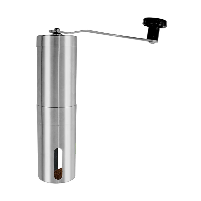 Image Manual Coffee Grinder Conical Burr Mill for Precision Brewing Brushed Stainless Steel