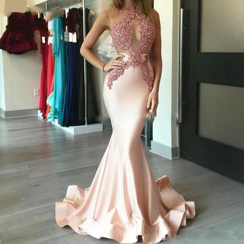 Halter Mermaid Evening Dresses 2018 Satin Applique Lace Beading Sexy Formal Party Prom Gowns Pageant Robe De Soiree
Halter Mermaid Evening Dresses 2018 Satin Applique Lace Beading Sexy Formal Party Prom Gowns Pageant Robe De Soiree