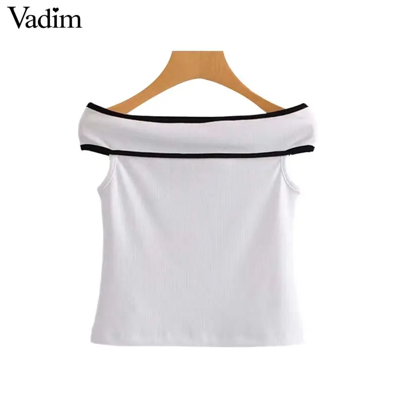 Vadim elegant off shoulder knitted crop tops slash neck stretchy short style sexy blouse basic ladies cute tops blusas WA037
Vadim elegant off shoulder knitted crop tops slash neck stretchy short style sexy blouse basic ladies cute tops blusas WA037