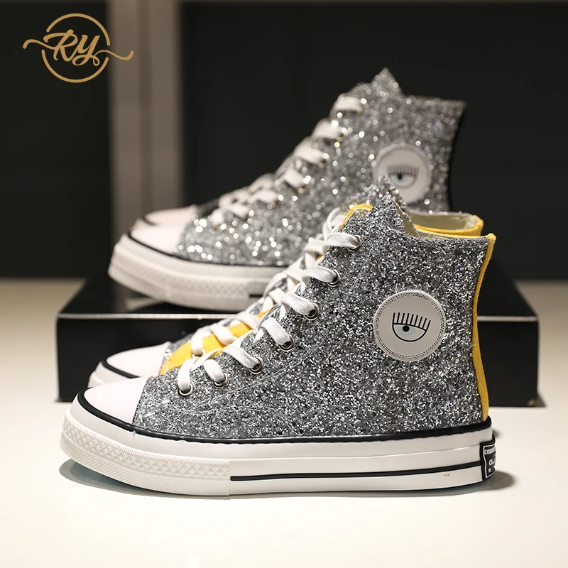 RY-relaa tide cool big eyes women's shoes 2019 spring new sequins stitching canvas asymmetric high to help single shoes tide
RY-relaa tide cool big eyes women's shoes 2019 spring new sequins stitching canvas asymmetric high to help single shoes tide