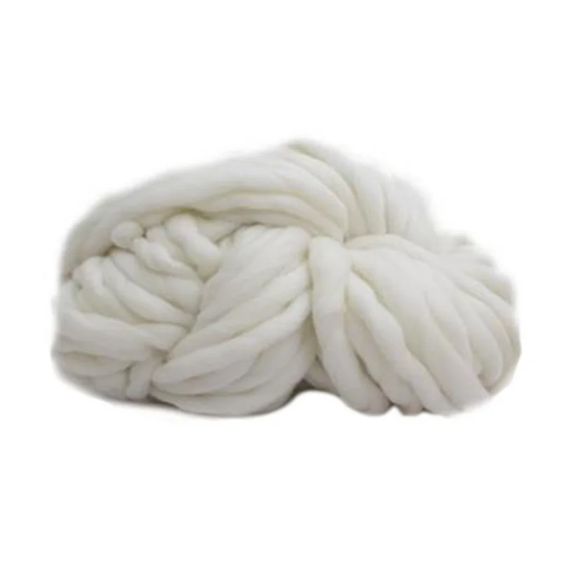 Warm Milk White Cotton Yarn Baby Children Soft Wool Roving Thick Yarn DIY Hand Knitted For Hat Scarf Knitting Wool