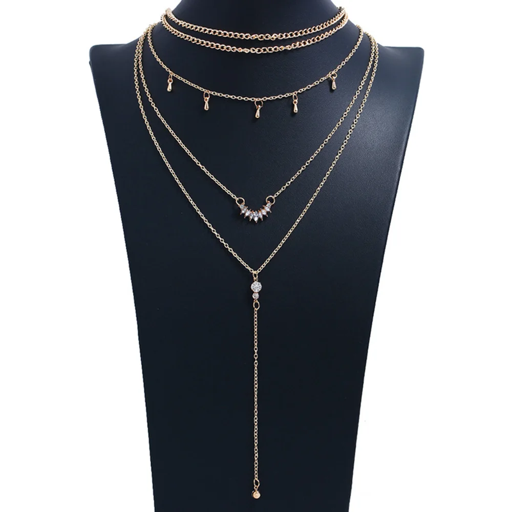 Bing Tu Gold Color Multilayer Choker Necklace For Women Bohemia Simple Long Pendants Necklaces Female Party Jewelry collier
Bing Tu Gold Color Multilayer Choker Necklace For Women Bohemia Simple Long Pendants Necklaces Female Party Jewelry collier