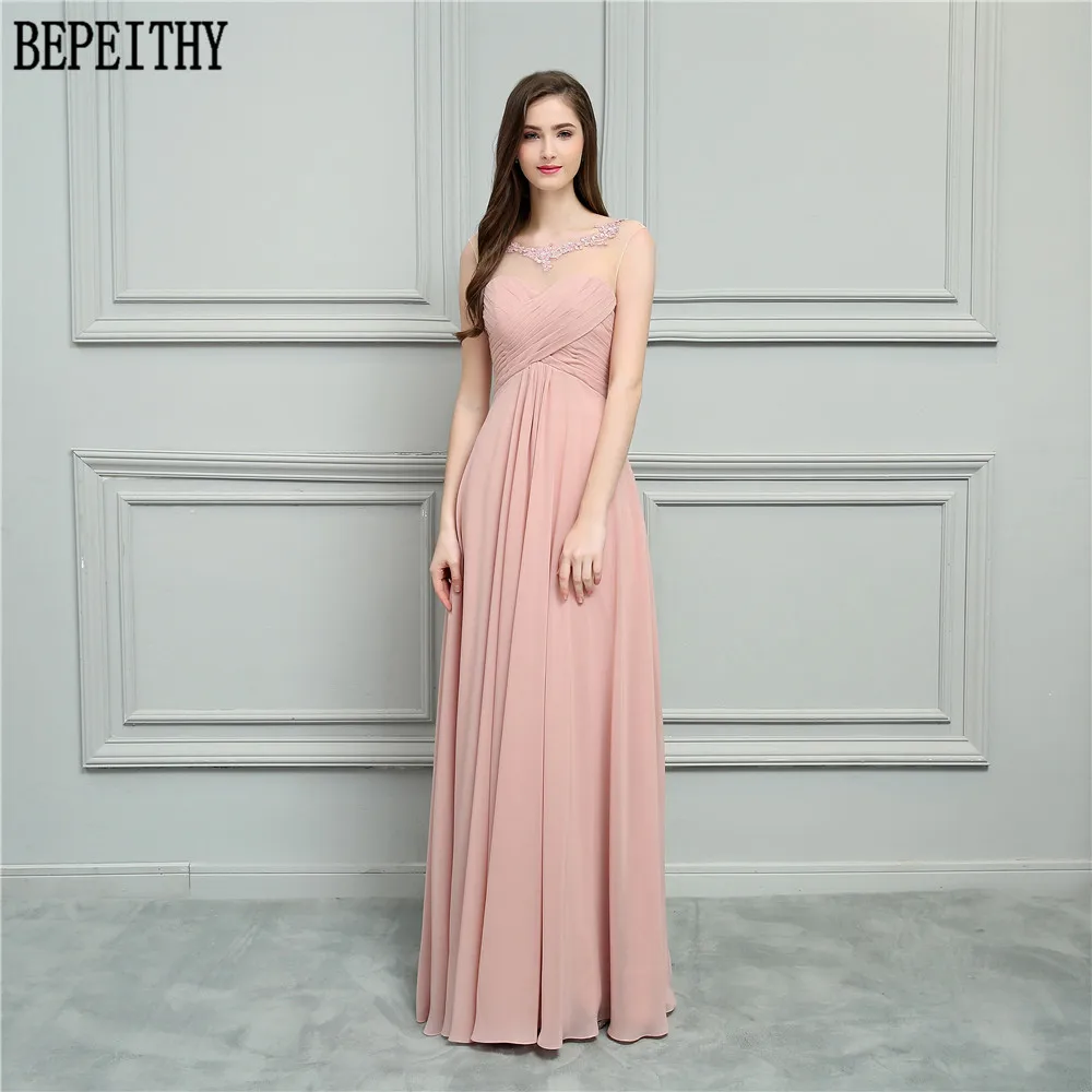 BEPEITHY New Arrival Vestido De Festa Longo Scoop Beads Applique Pleats Chiffon A-Line Prom Dresses Long Bridesmaid Dresses 2019
BEPEITHY New Arrival Vestido De Festa Longo Scoop Beads Applique Pleats Chiffon A-Line Prom Dresses Long Bridesmaid Dresses 2019