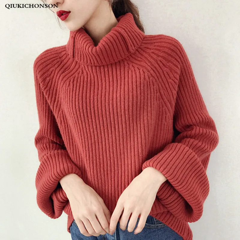 Harajuku Turtleneck Sweater Women Autumn Winter Lazy Style ULZZANG Loose Ribbed Knitted Pullover Sweater Korean Fashion Knitwear
Harajuku Turtleneck Sweater Women Autumn Winter Lazy Style ULZZANG Loose Ribbed Knitted Pullover Sweater Korean Fashion Knitwear