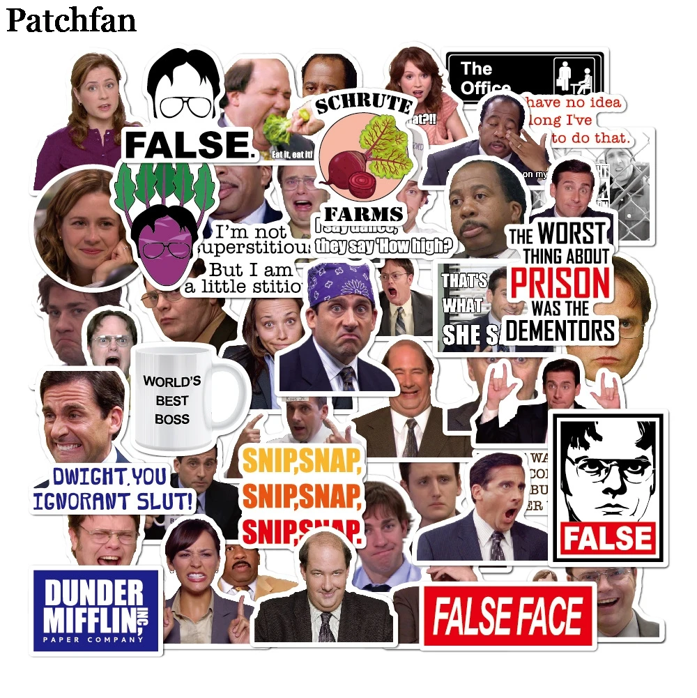 Patchfan 50 шт в наборе офис ТВ шоу детские наклейки для скрапбукинга DIY ноутбук