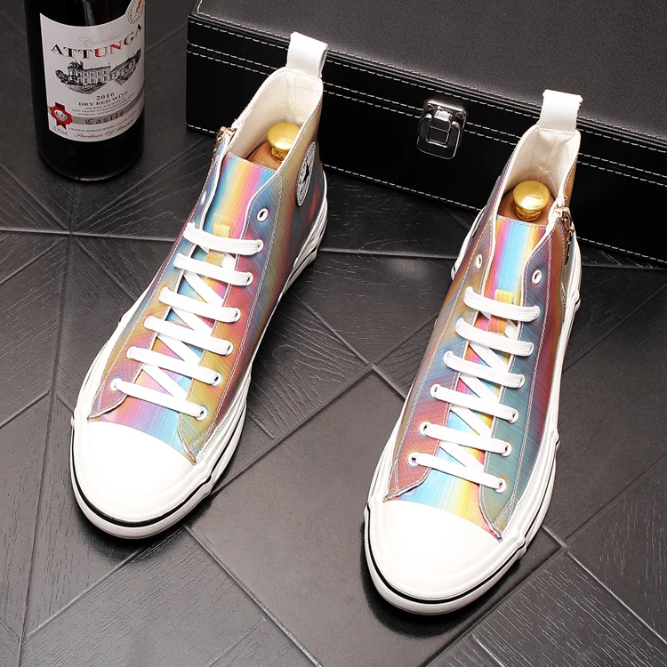 street New style Men's Designer Dazzle colour glossy Casual flats high tops Shoes skateboard Shoes Sapato Social Masculino
street New style Men's Designer Dazzle colour glossy Casual flats high tops Shoes skateboard Shoes Sapato Social Masculino