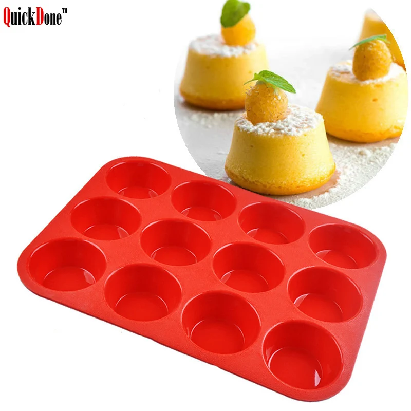 QuickDone 12 Cups Cupcake Silicone Mold Baking Tray Non-Stick Cake Mould Muffin Mousse Chocolate Bakeware Accessories AKC6124
QuickDone 12 Cups Cupcake Silicone Mold Baking Tray Non-Stick Cake Mould Muffin Mousse Chocolate Bakeware Accessories AKC6124