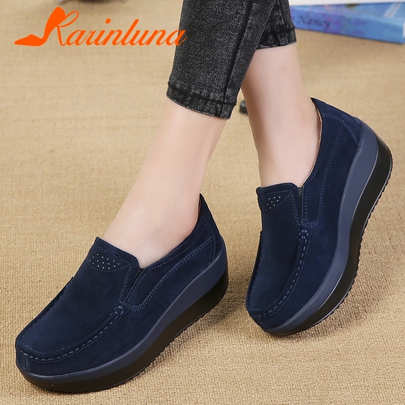 KARINLUNA 2019 New Flats Solid Split Leather Rond Toe Hollow Flat Platform Shoes Woman Casual Spring Autumn Flats Big Size 35-42
KARINLUNA 2019 New Flats Solid Split Leather Rond Toe Hollow Flat Platform Shoes Woman Casual Spring Autumn Flats Big Size 35-42