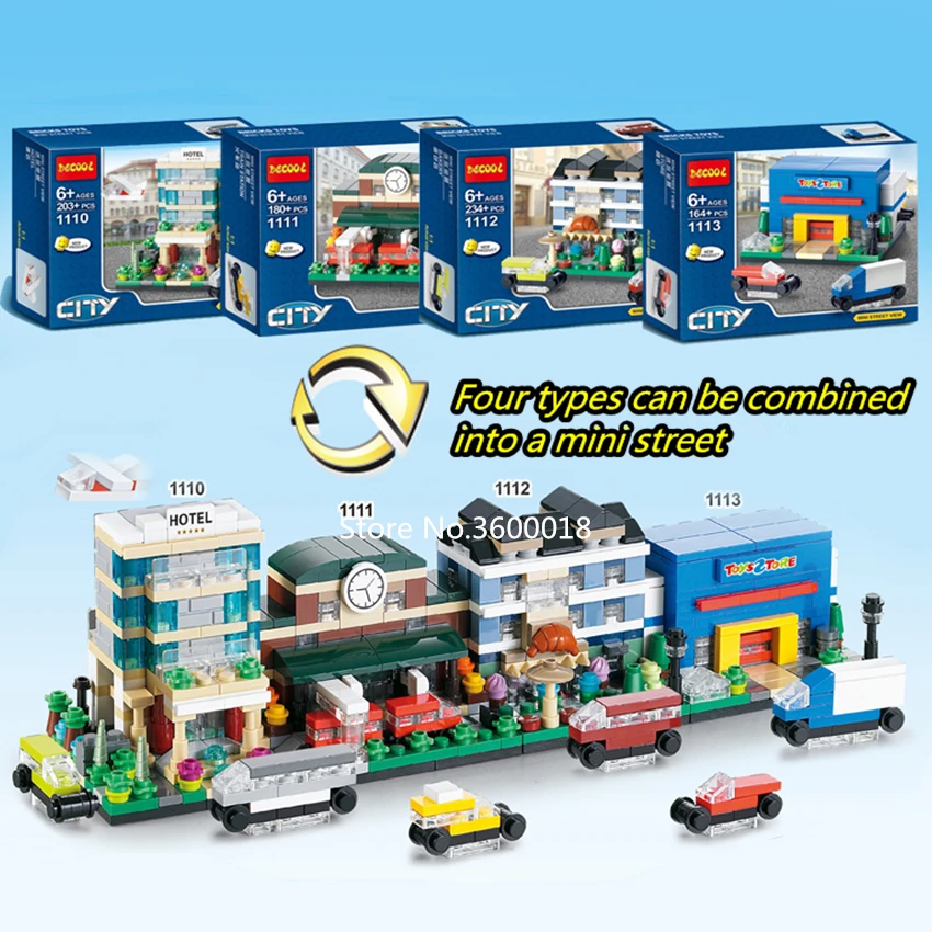 4set/lot DECOOL compatible legoly Mini street view intellective Building bricks blocks toys for children gifts
4set/lot DECOOL compatible legoly Mini street view intellective Building bricks blocks toys for children gifts