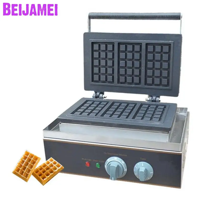 BEIJAMEI Snake Equipment commercial square waffle machine stainless steel electric waffle making with 3 waffles per time
BEIJAMEI Snake Equipment commercial square waffle machine stainless steel electric waffle making with 3 waffles per time
