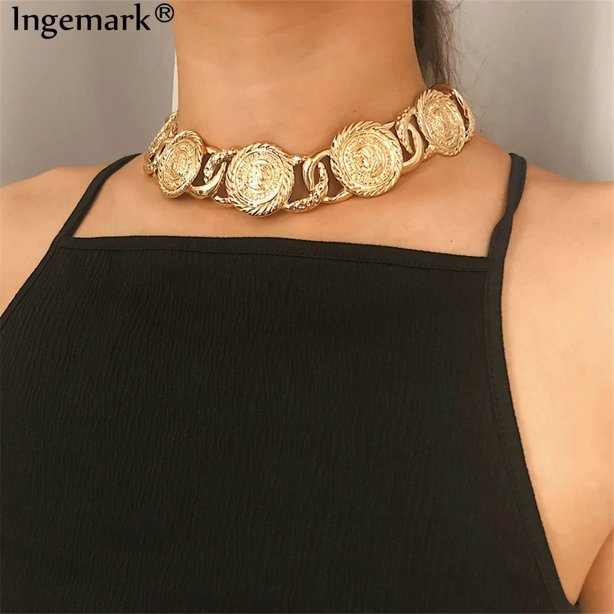 Ingemark Punk Egypt Queen Avatar Choker Necklace Exaggerated Thick/Heavy Chain European&America Fashion Necklace Jewelry 2019
Ingemark Punk Egypt Queen Avatar Choker Necklace Exaggerated Thick/Heavy Chain European&America Fashion Necklace Jewelry 2019