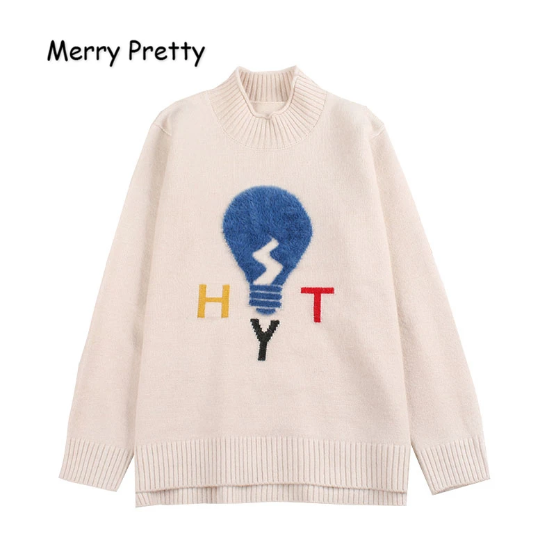 MERRY PRETTY Women Embroidery Half Turtleneck Sweaters Winter 2018 Long sleeve Loose pullover Casual Woman Jumper Pull Femme
MERRY PRETTY Women Embroidery Half Turtleneck Sweaters Winter 2018 Long sleeve Loose pullover Casual Woman Jumper Pull Femme