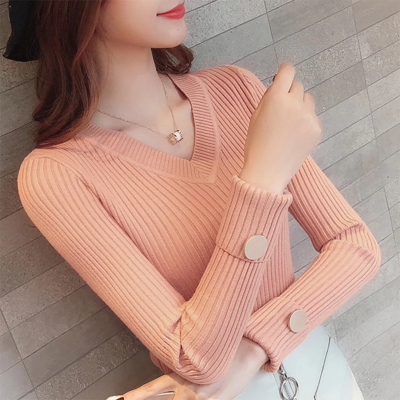 V-Neck Split Women Sweater High Elastic Solid 2019 Fall Winter Fashion Sweater Women Slim Sexy Knitted Pullovers Black White 
V-Neck Split Women Sweater High Elastic Solid 2019 Fall Winter Fashion Sweater Women Slim Sexy Knitted Pullovers Black White