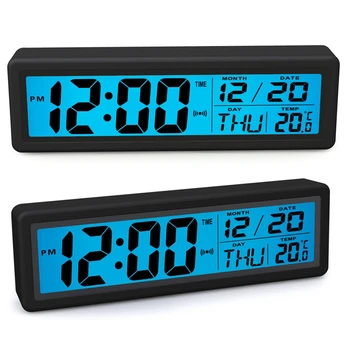 2 in 1 table/hanging clock LCD screen digital alarm clock with backlight Desktop calendar clock Electronic thermometer clock
2 in 1 table/hanging clock LCD screen digital alarm clock with backlight Desktop calendar clock Electronic thermometer clock