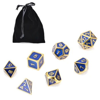 Hot Sale 7x Antique Metal Polyhedral Dice Dungeons & Dragons Role Playing Party Bar Game With Bag Gold & Blue Color Outdoor Tool
Hot Sale 7x Antique Metal Polyhedral Dice Dungeons & Dragons Role Playing Party Bar Game With Bag Gold & Blue Color Outdoor Tool