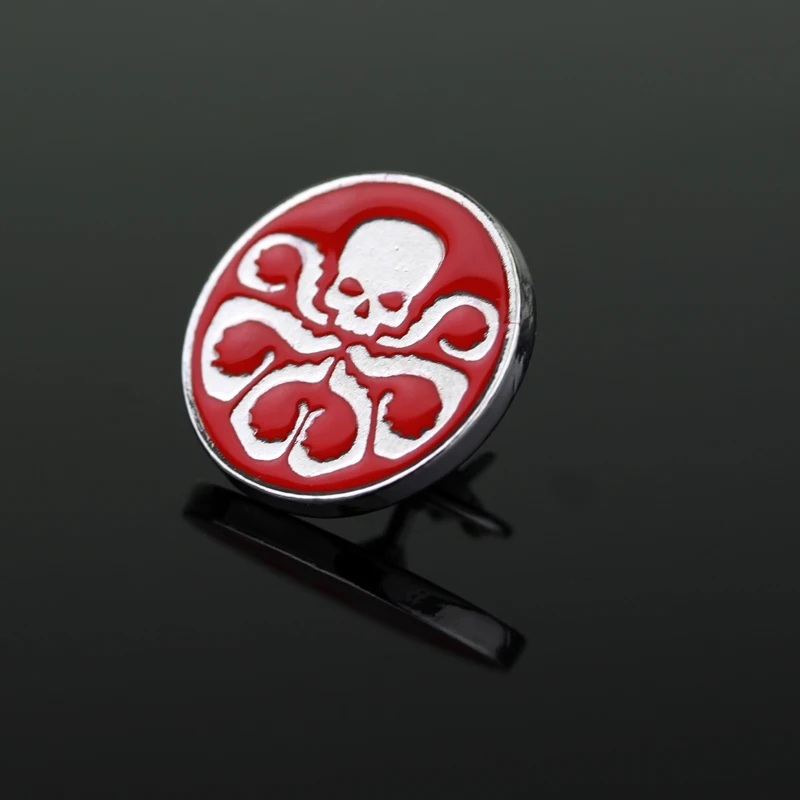 

Agents Of Shield S.H.I.E.L.D. Hail Hydra Brooch Red Skull Metal Enamel Brooches Round Pins Fashion Cosplay Accessories