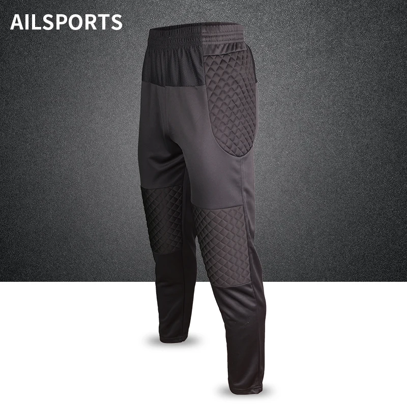 Image 2017 Professional Soccer Goalkeeper Pants Men Sponge Slim Skinny Football Goal Keeper Trousers Goalie Mens Sports Training Pant