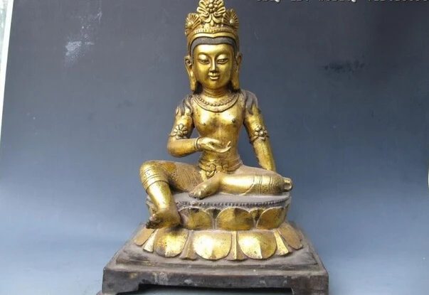 song voge gem S0871 20"Tibet Fane Folk classical Old Bronze Gild Green TaRa Kwan-Yin Buddha Statue
song voge gem S0871 20"Tibet Fane Folk classical Old Bronze Gild Green TaRa Kwan-Yin Buddha Statue