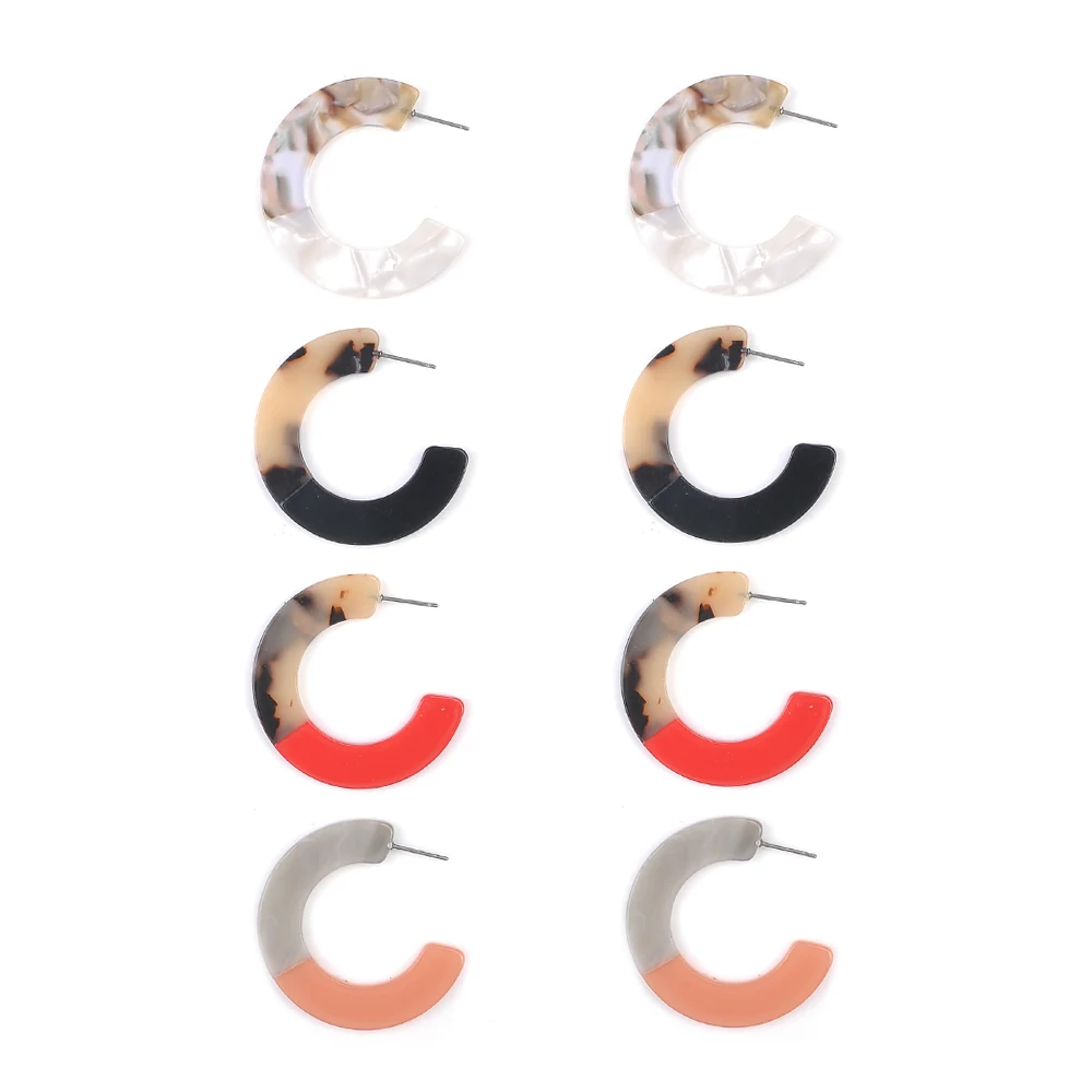 Fashion temperament colorful stitching Leopard Earrings Acetate Acrylic Circle Geometric Statement Hoop Earrings for Girls Women
Fashion temperament colorful stitching Leopard Earrings Acetate Acrylic Circle Geometric Statement Hoop Earrings for Girls Women