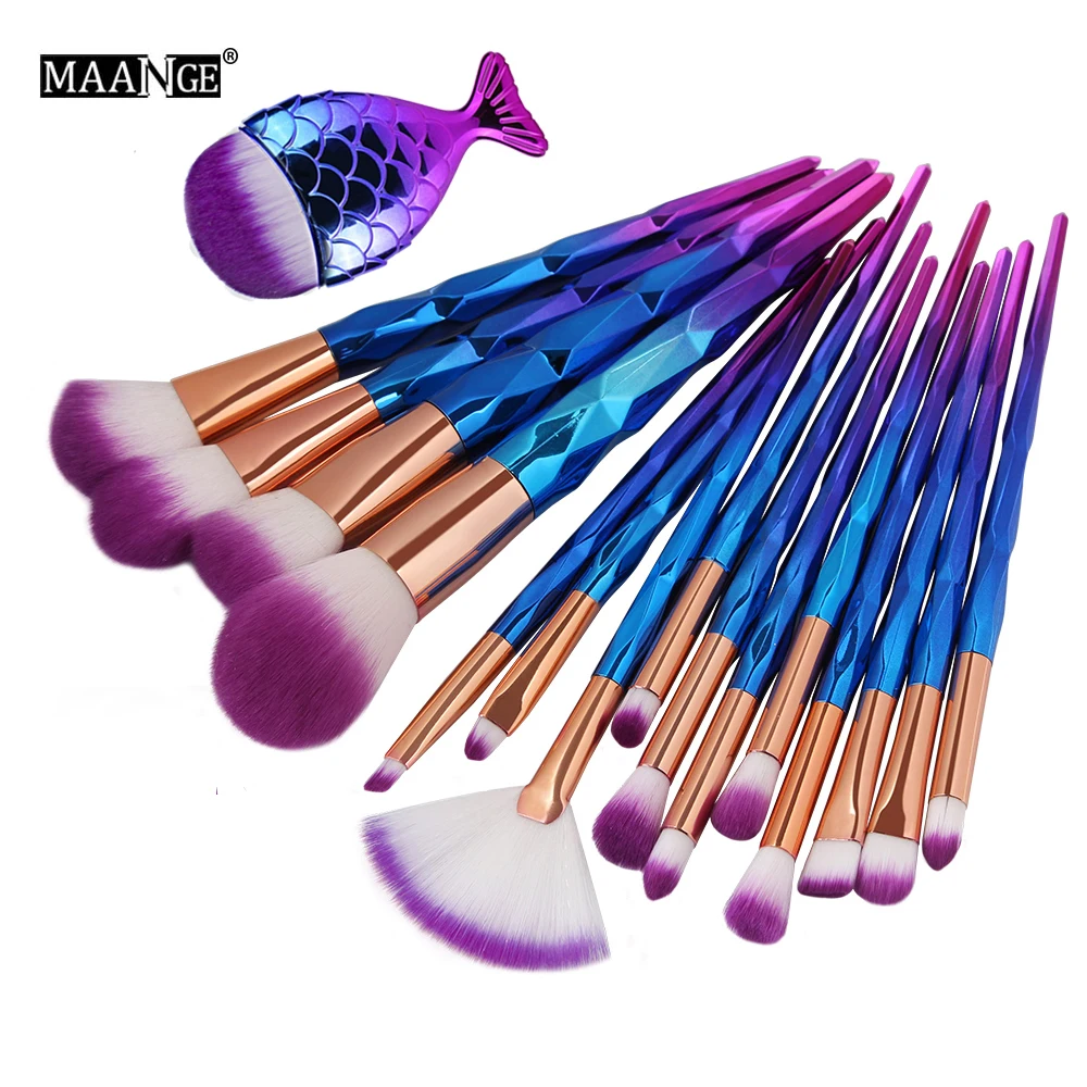 MAANGE 16PCS Purple Diamond Mermaid Fishtail Makeup Brush Set Foundation Powder Blend Contouring Eyeshadow Face Lip Beauty Tool
MAANGE 16PCS Purple Diamond Mermaid Fishtail Makeup Brush Set Foundation Powder Blend Contouring Eyeshadow Face Lip Beauty Tool