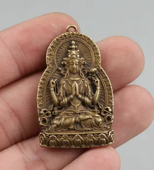 42MM/1.7"Collect Curio Rare Chinese Fengshui Small Bronze Exquisite Buddhism 4 Arm Guanyin Kwan-yin Pendant Statue Statuary 22g
42MM/1.7"Collect Curio Rare Chinese Fengshui Small Bronze Exquisite Buddhism 4 Arm Guanyin Kwan-yin Pendant Statue Statuary 22g
