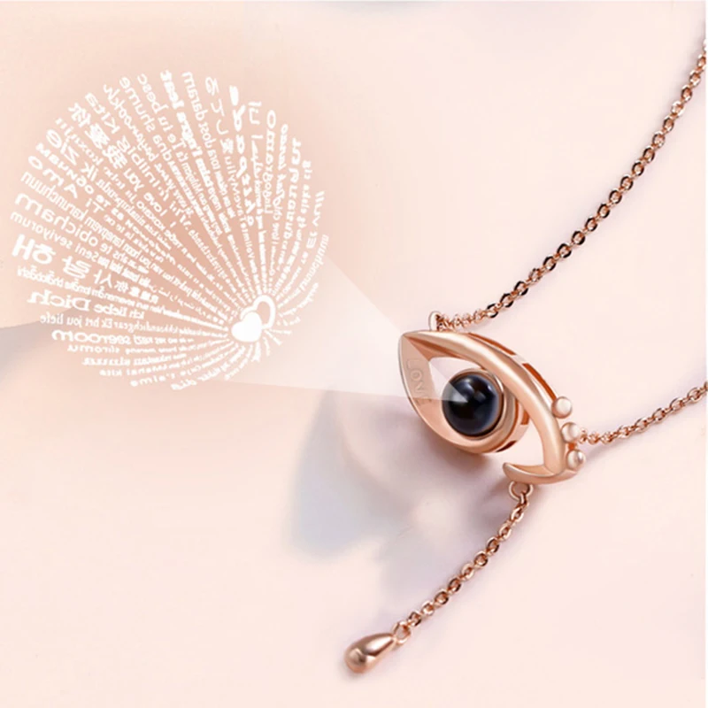 Angel's Eye Necklace Projection I Love You in 100 Languages Angel Eye Pendant Chain Romantic Love Wedding Christmas Necklaces
Angel's Eye Necklace Projection I Love You in 100 Languages Angel Eye Pendant Chain Romantic Love Wedding Christmas Necklaces