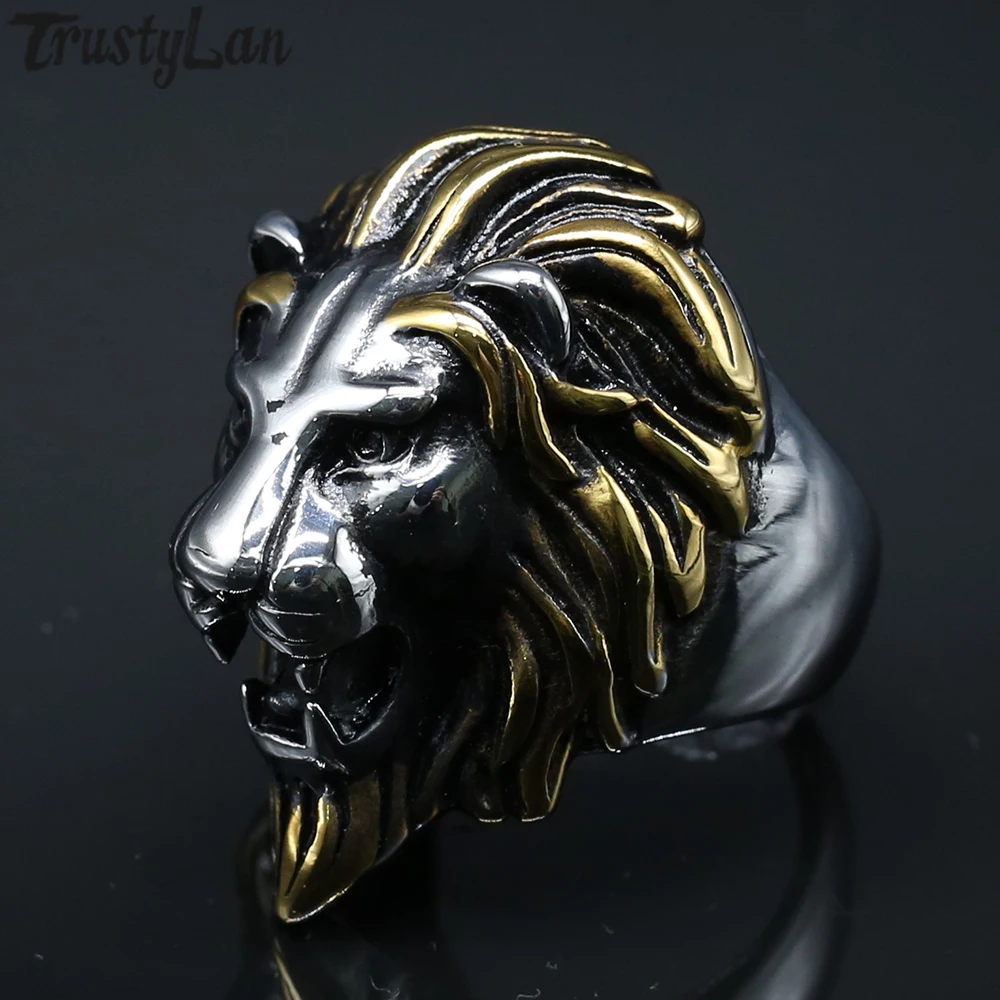 Golden Stainless Steel Male Jewelry Punk Rock Lion Head Rings For Men Personality Mens Ring Gifts For Man Ringen Big Size 14 15
Golden Stainless Steel Male Jewelry Punk Rock Lion Head Rings For Men Personality Mens Ring Gifts For Man Ringen Big Size 14 15