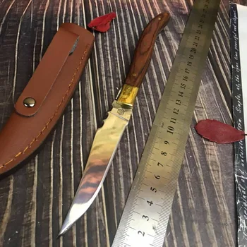 Portable Tactical Survival camping knife 440C Stainless Steel blade 58HRC ebony handle hunting outdoor knife With leather Sheath
Portable Tactical Survival camping knife 440C Stainless Steel blade 58HRC ebony handle hunting outdoor knife With leather Sheath