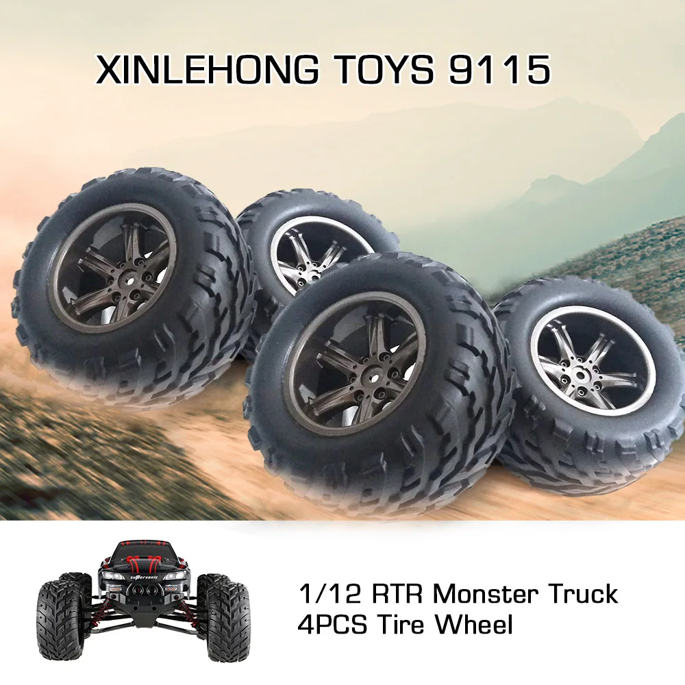 4PCS RC Car Tire Wheel for XINLEHONG TOYS 9115 1:12 40km/h RTR High Speed Monster RC Truck RC Cars RC Toys Parts
4PCS RC Car Tire Wheel for XINLEHONG TOYS 9115 1:12 40km/h RTR High Speed Monster RC Truck RC Cars RC Toys Parts