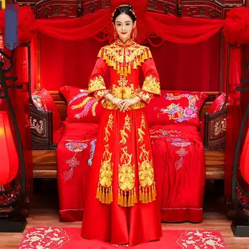 Tassel Women Asian Bride Marriage Classic Cheongsam Evening Gowns Exquisite Qipao Vestidos Elegant Stage Show Clothing
Tassel Women Asian Bride Marriage Classic Cheongsam Evening Gowns Exquisite Qipao Vestidos Elegant Stage Show Clothing