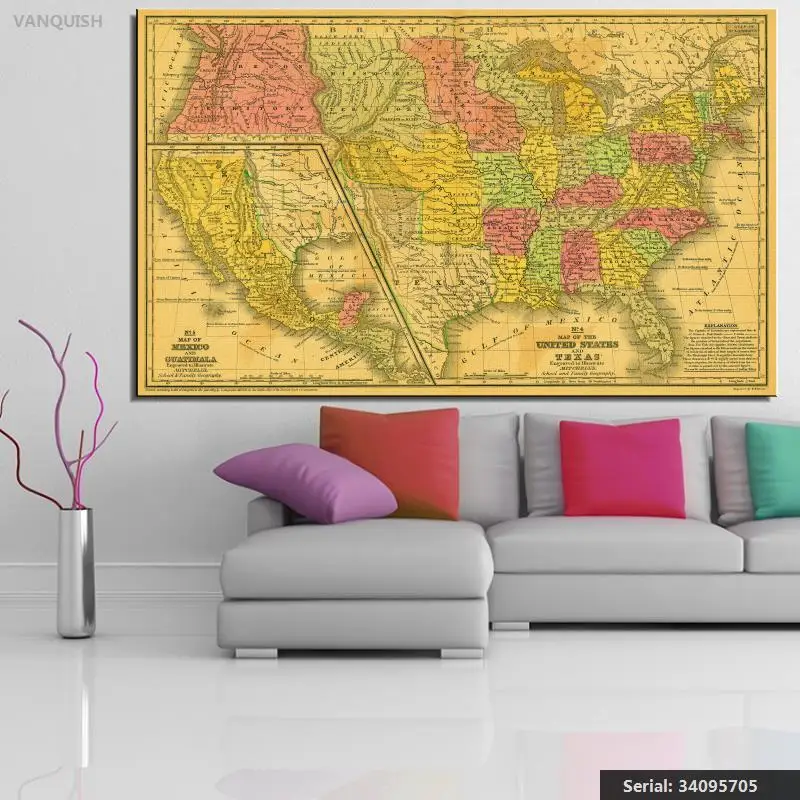 VANQUISH HUGE POSTER ART PRINT ON CANVAS FOR Rand Mcnally USA United States of America US Wall Map Still life34095705
VANQUISH HUGE POSTER ART PRINT ON CANVAS FOR Rand Mcnally USA United States of America US Wall Map Still life34095705