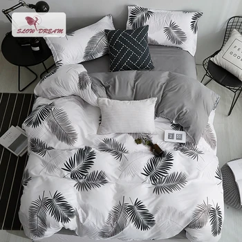 SlowDream Nordic Style Bedding Set Leaf Pattern Duvet Cover Set Flat Sheet Pillowcase Bedclothes Bed Linen Set Euro For Adult
SlowDream Nordic Style Bedding Set Leaf Pattern Duvet Cover Set Flat Sheet Pillowcase Bedclothes Bed Linen Set Euro For Adult