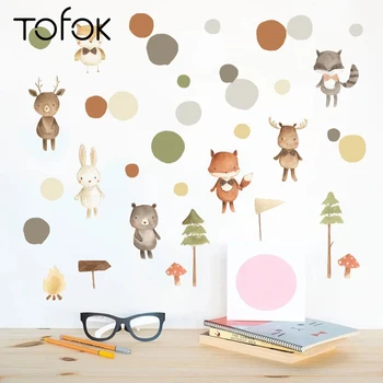 Tofok Cartoon Animal Fox Bear Trees Wall Sticker Nordic Style Kids Room Bedroom Decals Eco-friendly Fridge Cabinet Decor Supply
Tofok Cartoon Animal Fox Bear Trees Wall Sticker Nordic Style Kids Room Bedroom Decals Eco-friendly Fridge Cabinet Decor Supply