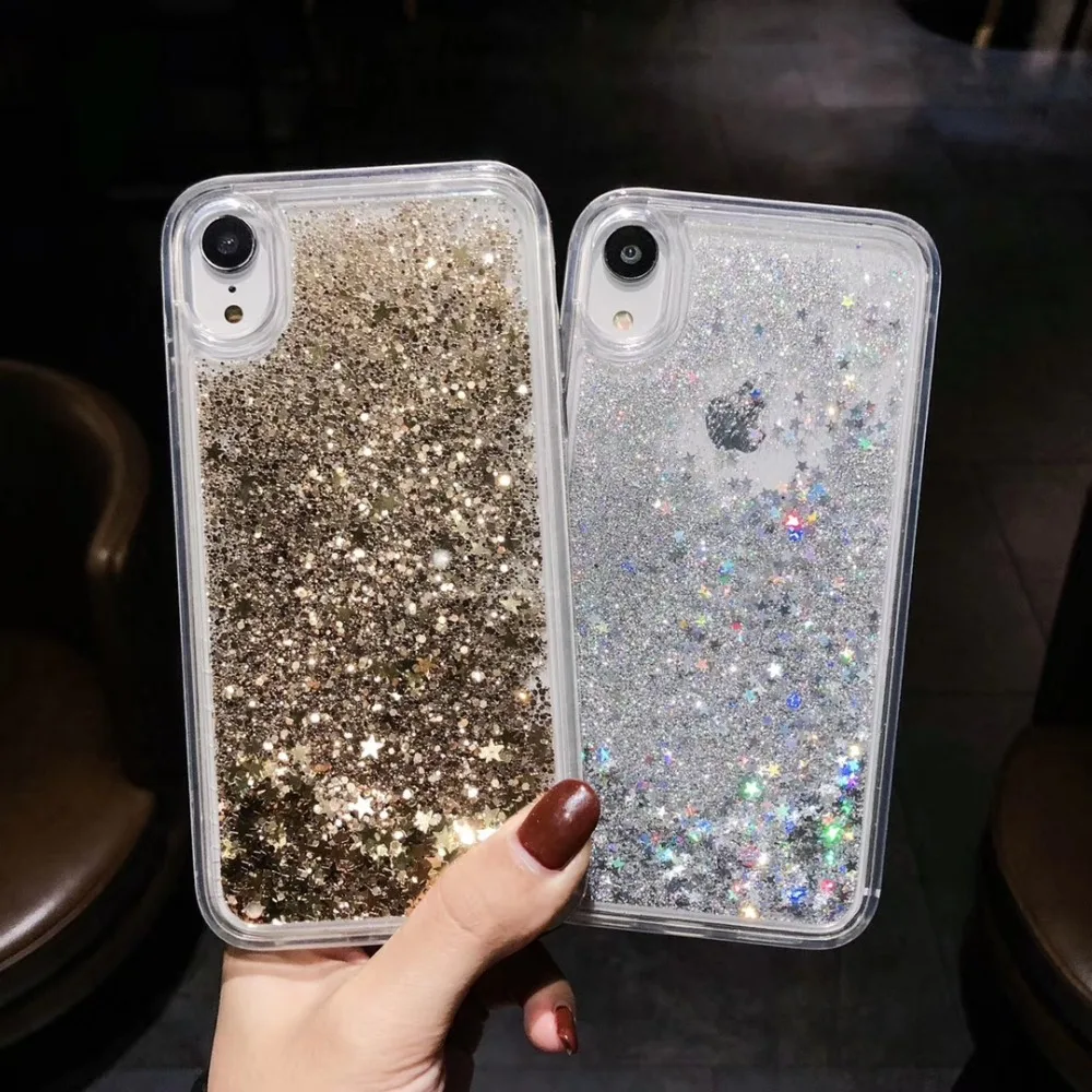 Glitter Phone Case For iphone 6 7 8 Plus 10 X XR XS MAX Fashion Quicksand Back Cover 6plus 7plus 8plus XSMax Liquid sand cases | Мобильные
