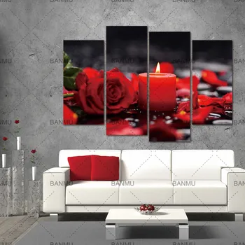 Wall Art Pictures 4 Piece Canvas Art Posters Prints Calligraphy Candle Rose Flower on Canvas Paintings Canvas Painting No Frame
Wall Art Pictures 4 Piece Canvas Art Posters Prints Calligraphy Candle Rose Flower on Canvas Paintings Canvas Painting No Frame