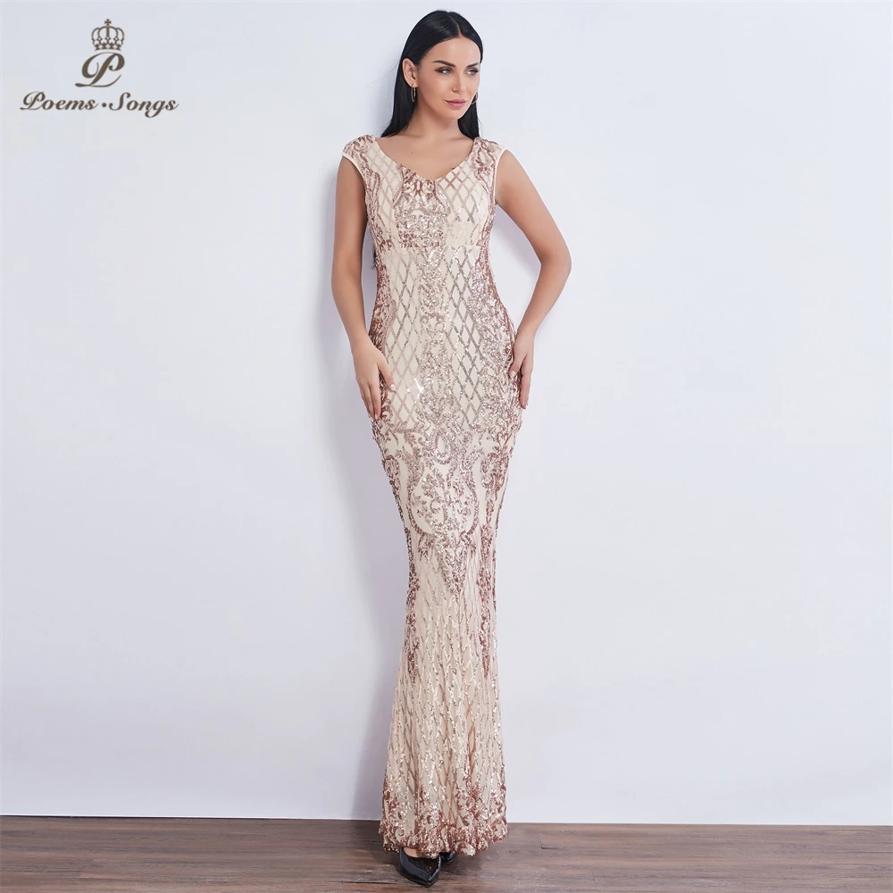 Poems Songs 2019 New pattern style Elegant Sequin Evening dresses long vestido de festa longo prom dress robe de soiree
Poems Songs 2019 New pattern style Elegant Sequin Evening dresses long vestido de festa longo prom dress robe de soiree