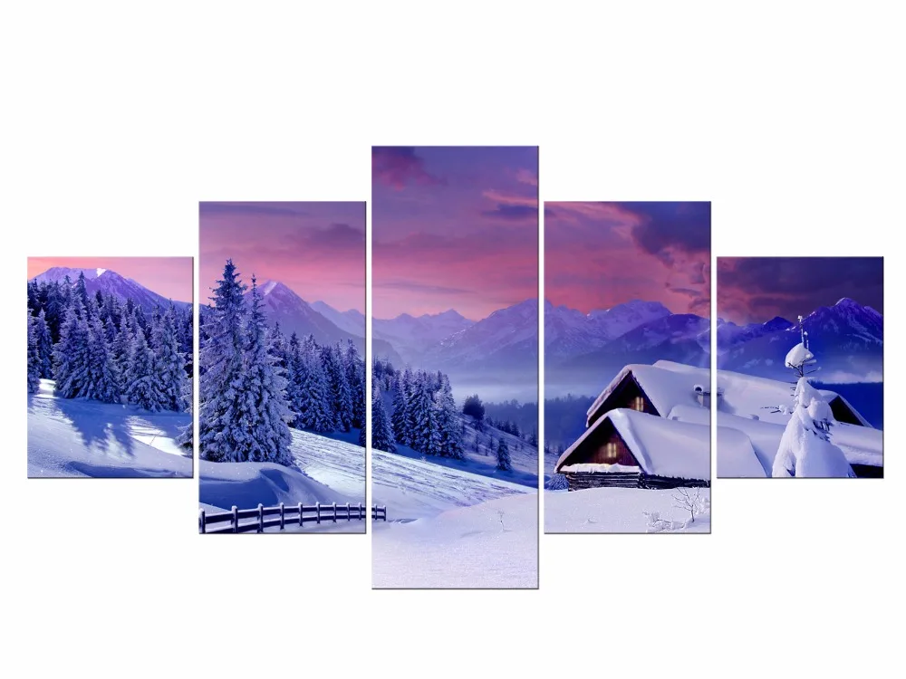 5 Pieces Free Shipping Canvas Painting Wall Art Winter Snow Hut Tree Printing Painting Wall home Decoration Gift Frame
5 Pieces Free Shipping Canvas Painting Wall Art Winter Snow Hut Tree Printing Painting Wall home Decoration Gift Frame