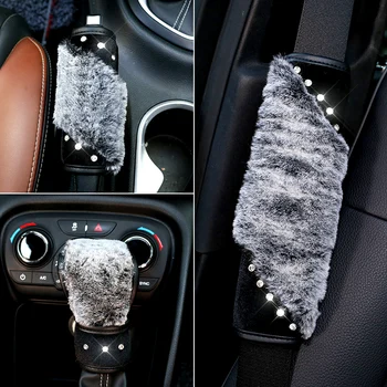 Car Seat Belt Cover Plush Seat Belt Shoulder Pad Winter Crystal Rhinestones Diamond Shifter Gear Cover Hand Brake Covers Sets
Car Seat Belt Cover Plush Seat Belt Shoulder Pad Winter Crystal Rhinestones Diamond Shifter Gear Cover Hand Brake Covers Sets