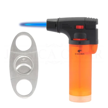 COHIBA Outdoor BBQ Lighter Torch Cigar Lighter Cutter Set Jet Butane Gas Cigarette Windproof Lighter Metal Cigar Cutter Sharp
COHIBA Outdoor BBQ Lighter Torch Cigar Lighter Cutter Set Jet Butane Gas Cigarette Windproof Lighter Metal Cigar Cutter Sharp