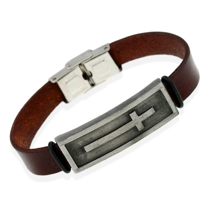 Christian Unisex Jewelry Bracelet Cross Pattern Zinc Alloy Charm Bangles Genuine Leather Wristband Fashion Man Wrist Accessories
Christian Unisex Jewelry Bracelet Cross Pattern Zinc Alloy Charm Bangles Genuine Leather Wristband Fashion Man Wrist Accessories