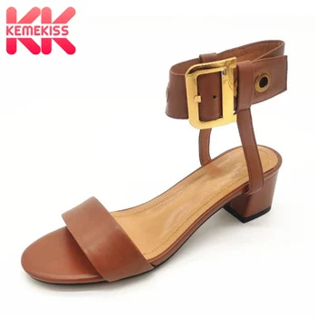 KemeKiss Genuine Leather Sandals Women Fashion Buckle High Heel Summer Shoes For Women Office Wedding Footwear Size 34-39
KemeKiss Genuine Leather Sandals Women Fashion Buckle High Heel Summer Shoes For Women Office Wedding Footwear Size 34-39