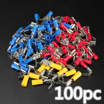 100PCS/Pack Back Piggyback Spade Crimp Connector Terminal 0.5-6.0mm Square 10-22AWG PVC Insulated Set
100PCS/Pack Back Piggyback Spade Crimp Connector Terminal 0.5-6.0mm Square 10-22AWG PVC Insulated Set