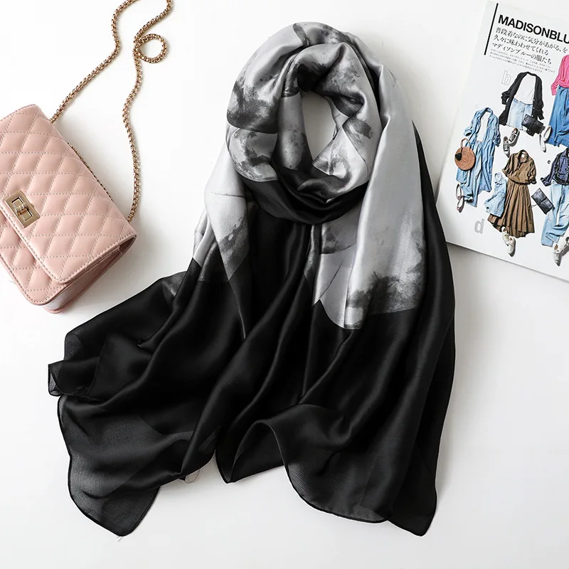 Ladies Fashion Print Silk Shawl Scarf High Quality Ombre Ink Painting Pashmina Stole Summer Beach Cover Up Hijabs and Wraps
Ladies Fashion Print Silk Shawl Scarf High Quality Ombre Ink Painting Pashmina Stole Summer Beach Cover Up Hijabs and Wraps