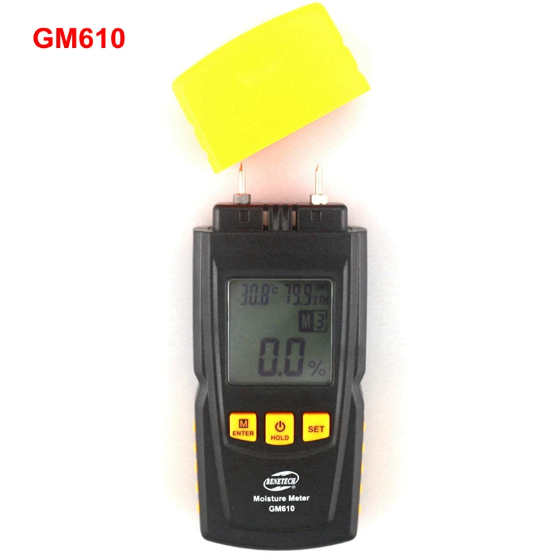 GM610 Handheld Wood Timber Moisture Meter Tester with Temperature Humidity Monitor with LCD Backlight
GM610 Handheld Wood Timber Moisture Meter Tester with Temperature Humidity Monitor with LCD Backlight